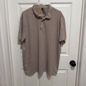 Vuori Men's Knit Twill Polo Camel Heather Size XL NWOT